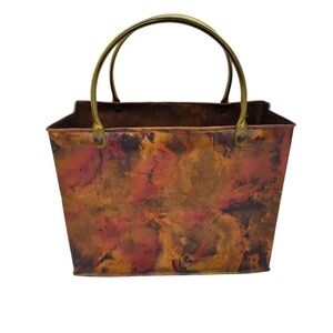 Mid-Century Italian Enameled Copper Magazine Rack